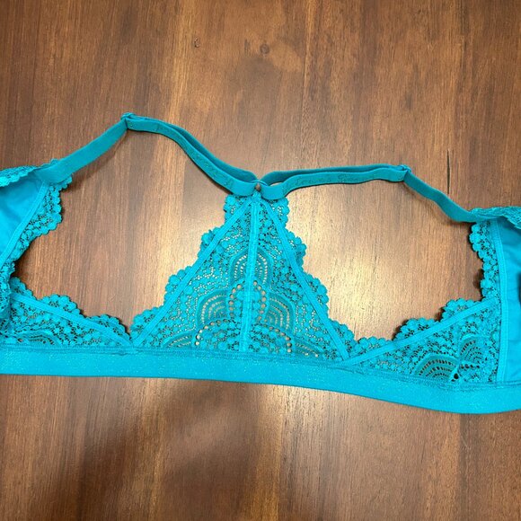 Victoria’s Secret Bralette Women’s Size XL Blue Wireless Front Closure - Picture 11 of 16